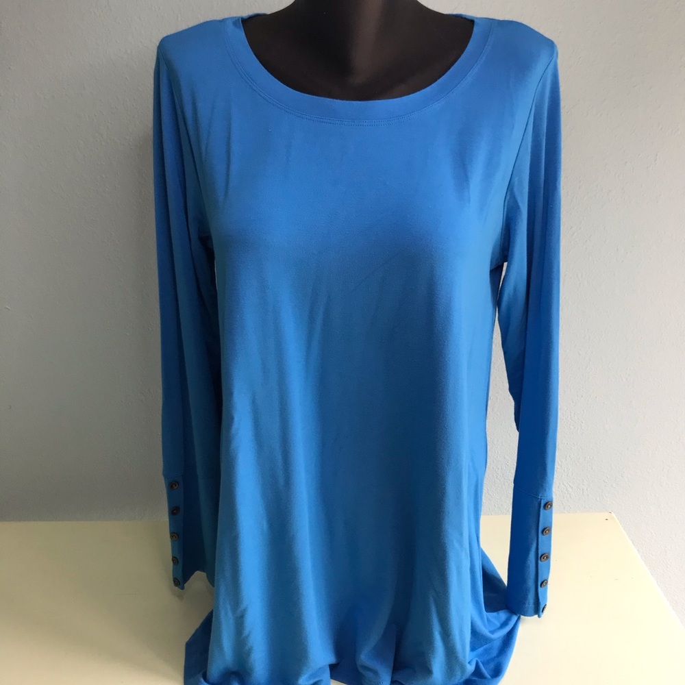 Soft Surroundings Jersey Knit Top W Button Detail